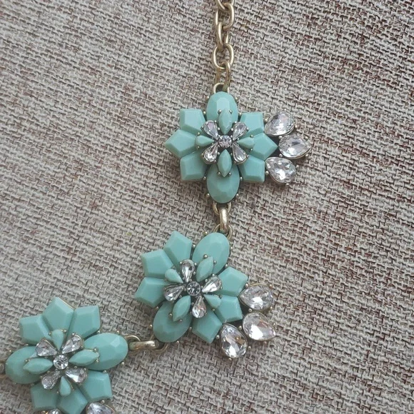 J.Crew Mint Tiffany Blue Color Statement Necklace - Picture 7 of 9